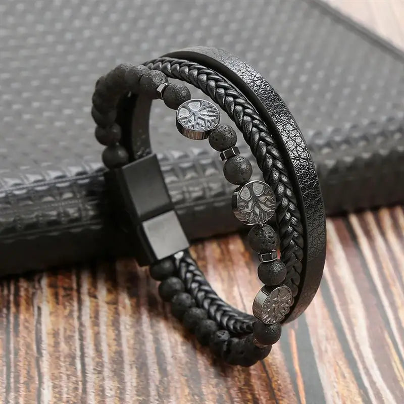 Stylish Men's Multi-Layer Leather Bracelet