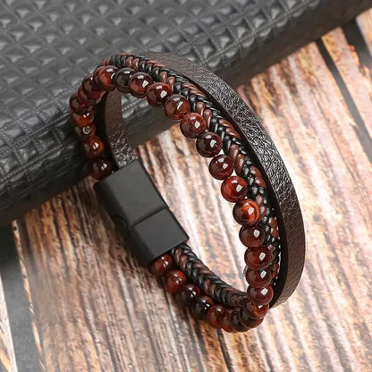 Stylish Men's Multi-Layer Leather Bracelet