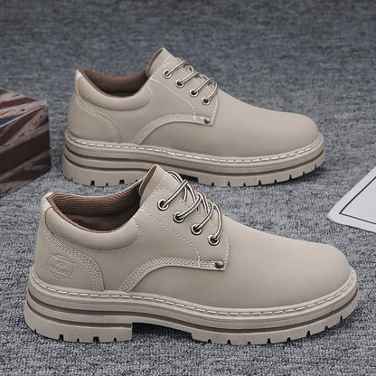 Men's Breathable Leather Work Sneakers