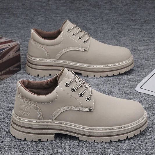 Men's Breathable Leather Work Sneakers