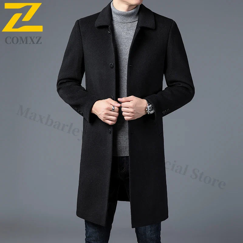 Classic Men's Wool Trench Coat