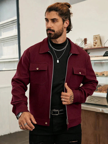 Men's Wool-Blend Zip-Up Jacket
