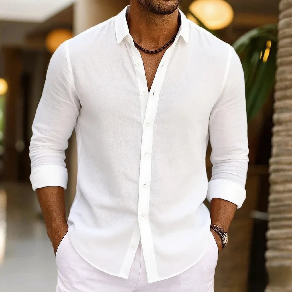 Men's Summer Linen Beach Shirt