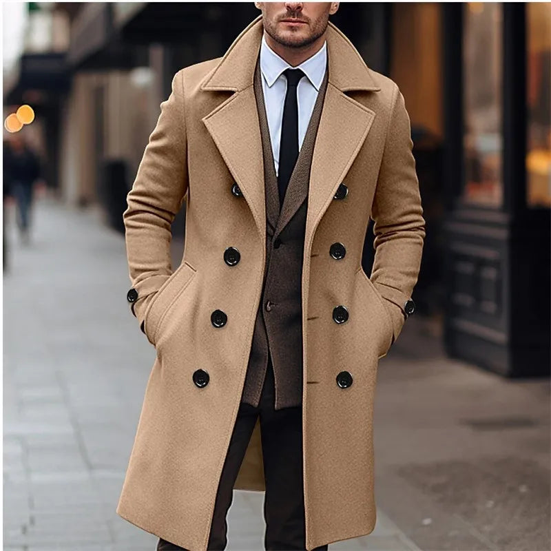 Elegant Wool Blend Trench Coat