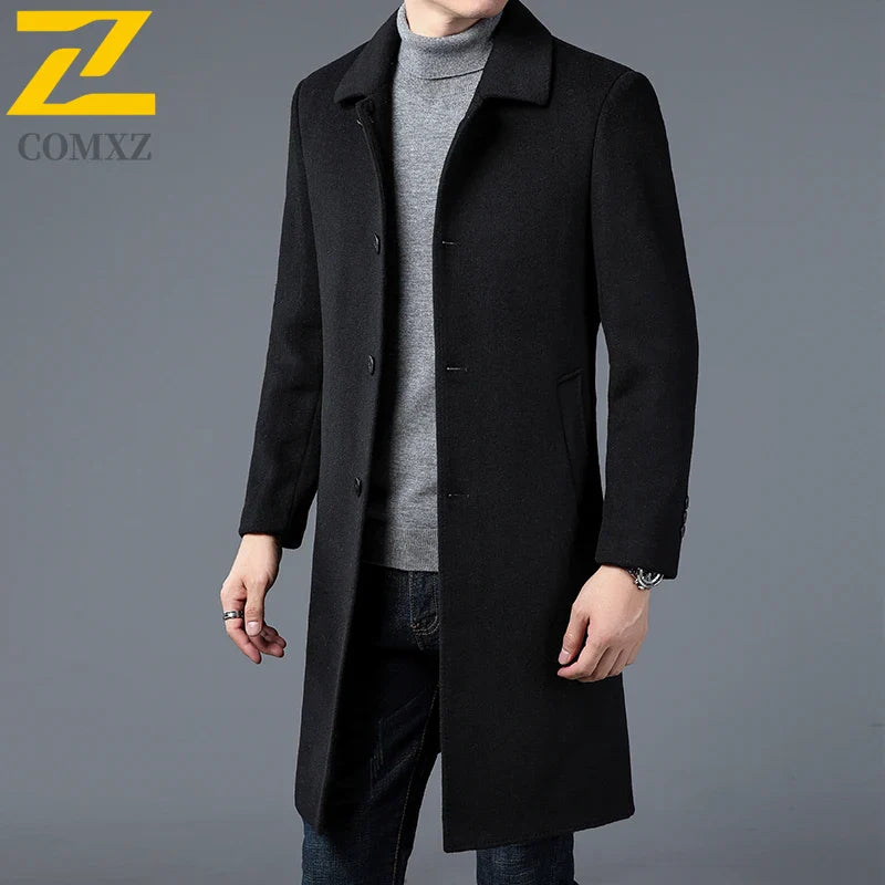 Classic Men's Wool Trench Coat