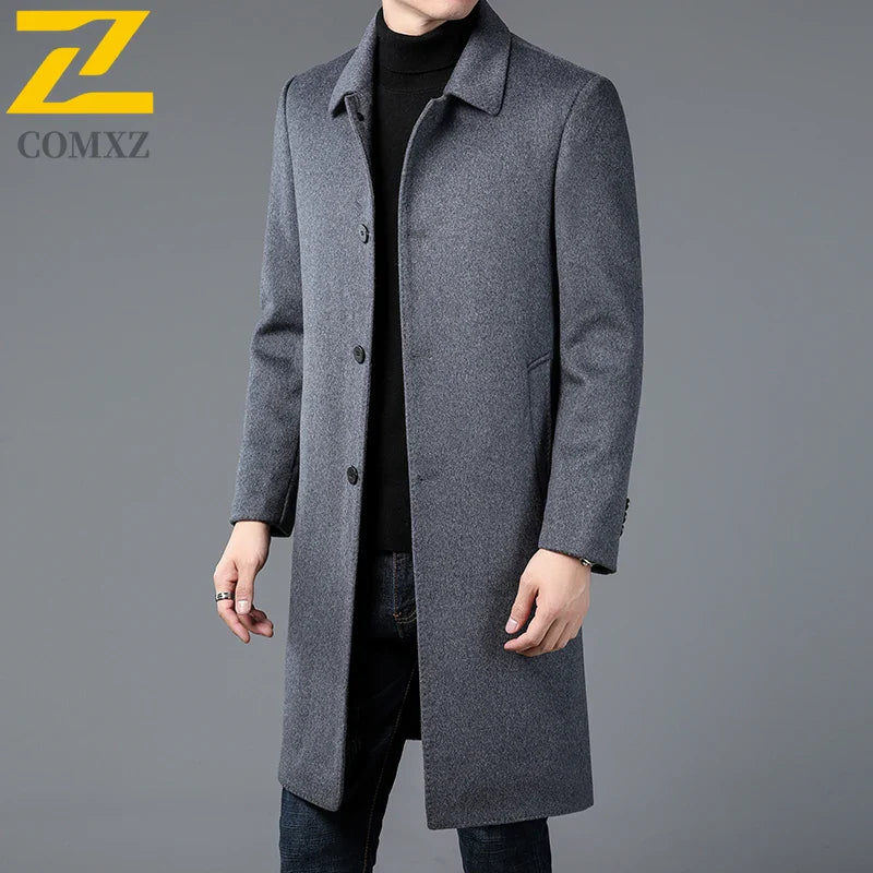 Classic Men's Wool Trench Coat