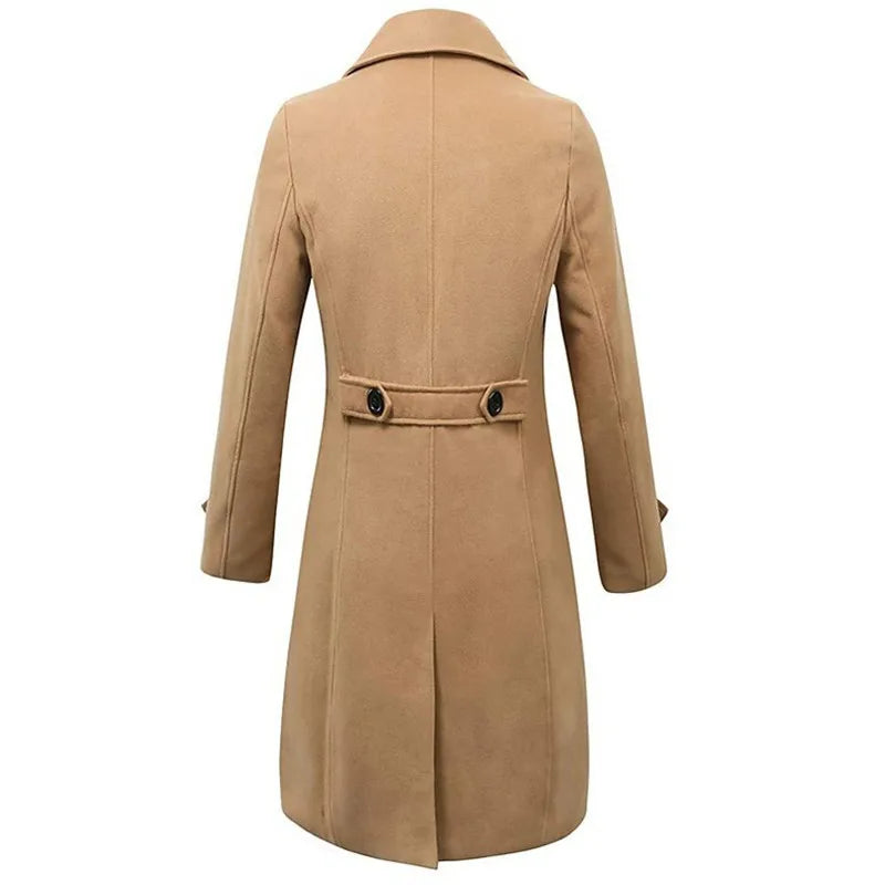 Elegant Wool Blend Trench Coat