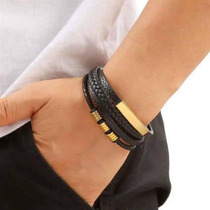Stylish Men's Multi-Layer Leather Bracelet