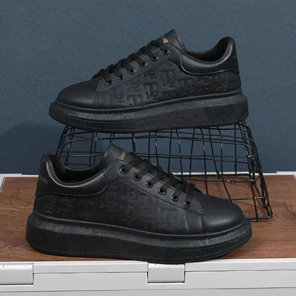 Elevated Leather Lace-Up Sneakers
