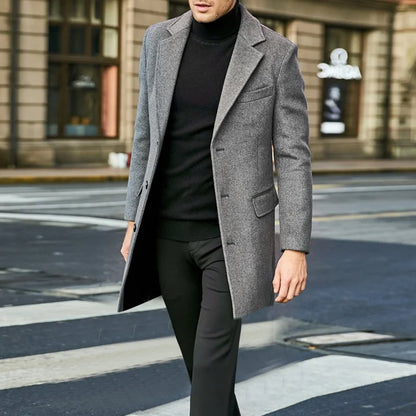Casual Wool Coat British Style