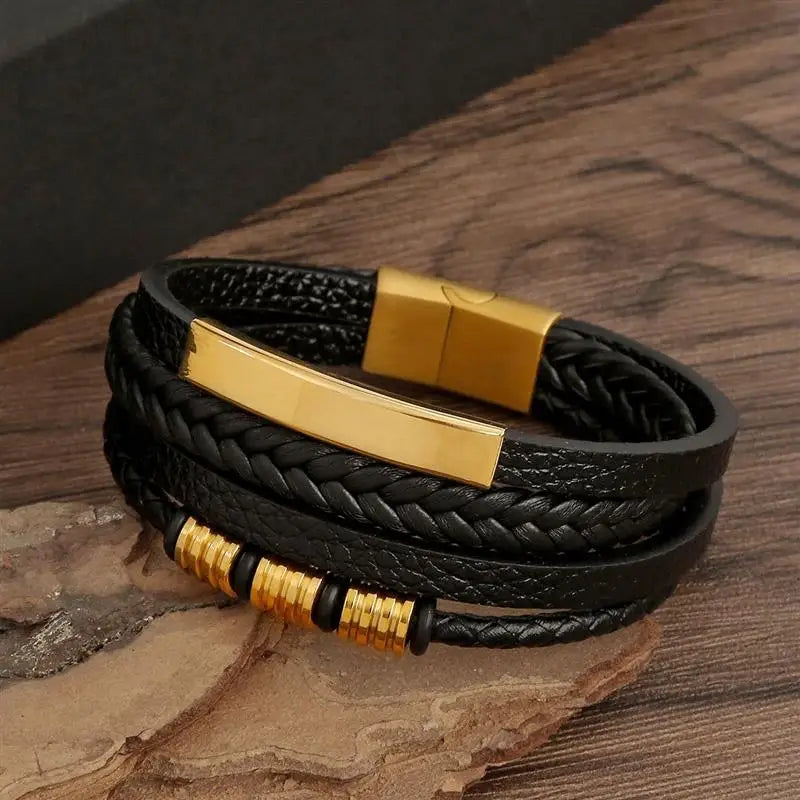 Stylish Men's Multi-Layer Leather Bracelet