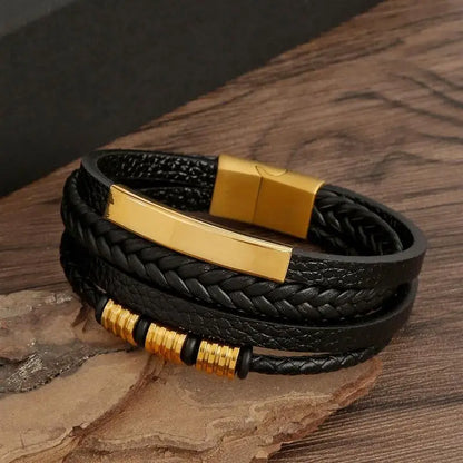 Stylish Men's Multi-Layer Leather Bracelet