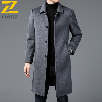 Classic Men's Wool Trench Coat