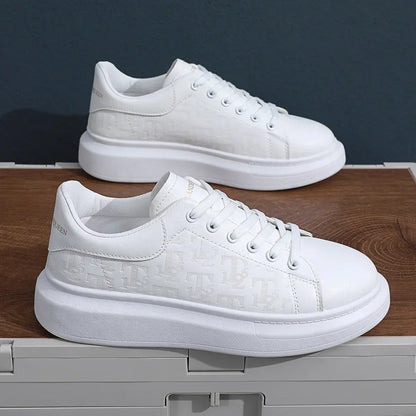 Elevated Leather Lace-Up Sneakers