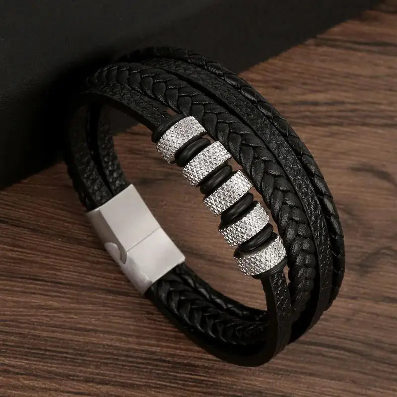 Stylish Men's Multi-Layer Leather Bracelet