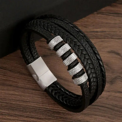 Stylish Men's Multi-Layer Leather Bracelet