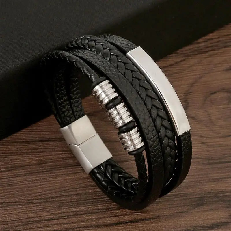 Stylish Men's Multi-Layer Leather Bracelet