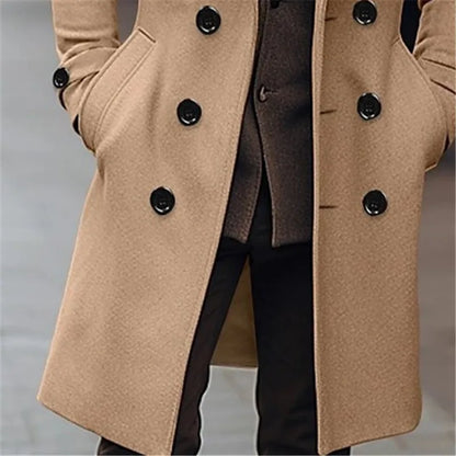 Elegant Wool Blend Trench Coat