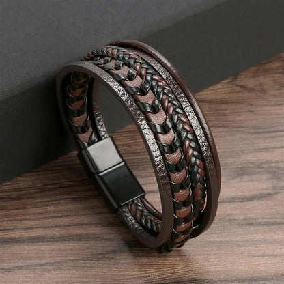 Stylish Men's Multi-Layer Leather Bracelet