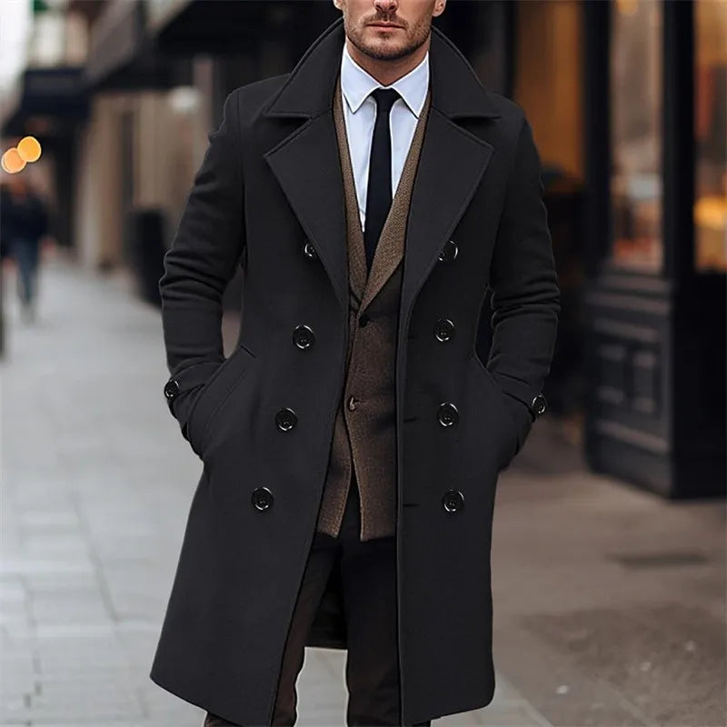 Elegant Wool Blend Trench Coat
