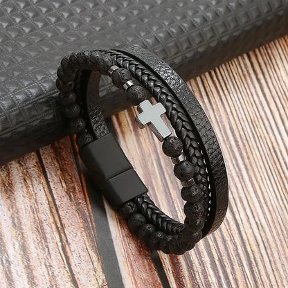 Stylish Men's Multi-Layer Leather Bracelet