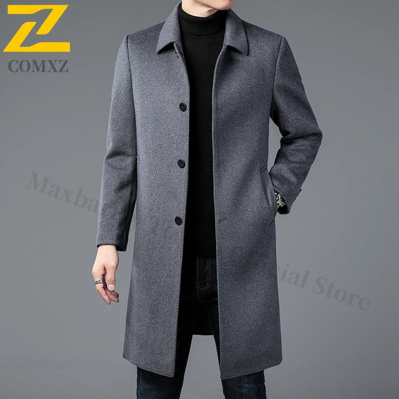 Classic Men's Wool Trench Coat