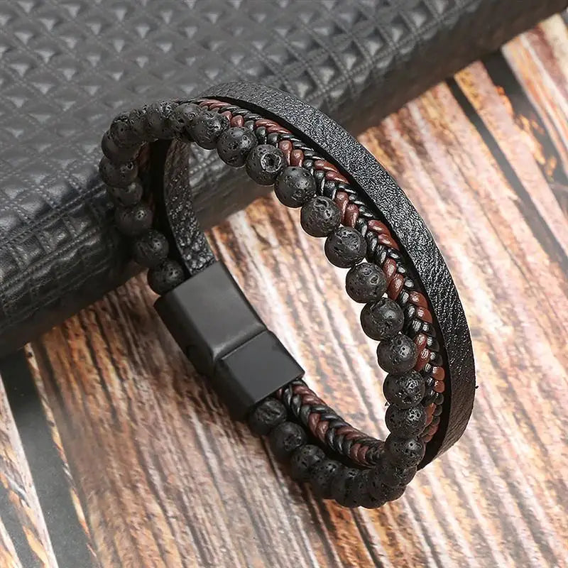 Stylish Men's Multi-Layer Leather Bracelet