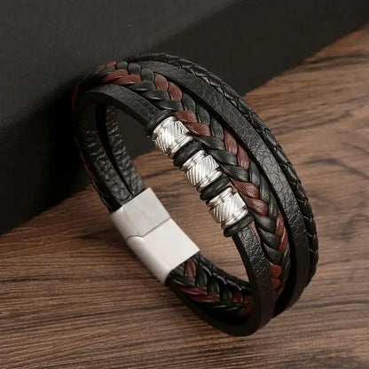 Stylish Men's Multi-Layer Leather Bracelet