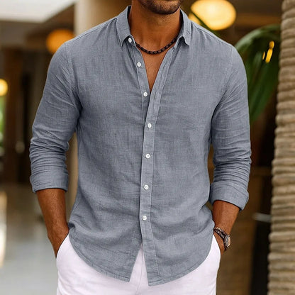 Men's Summer Linen Beach Shirt