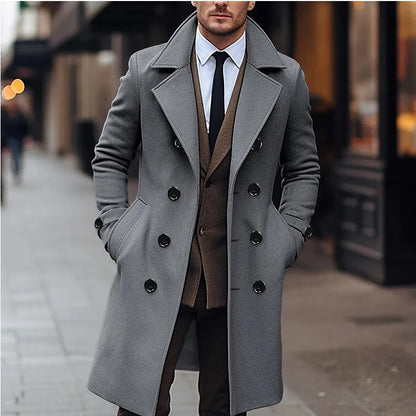 Elegant Wool Blend Trench Coat