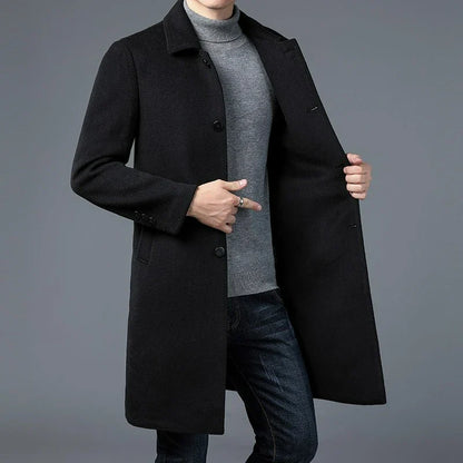 Classic Men's Wool Trench Coat