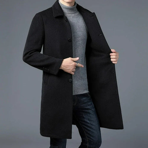 Classic Men's Wool Trench Coat
