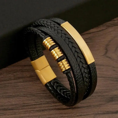 Stylish Men's Multi-Layer Leather Bracelet