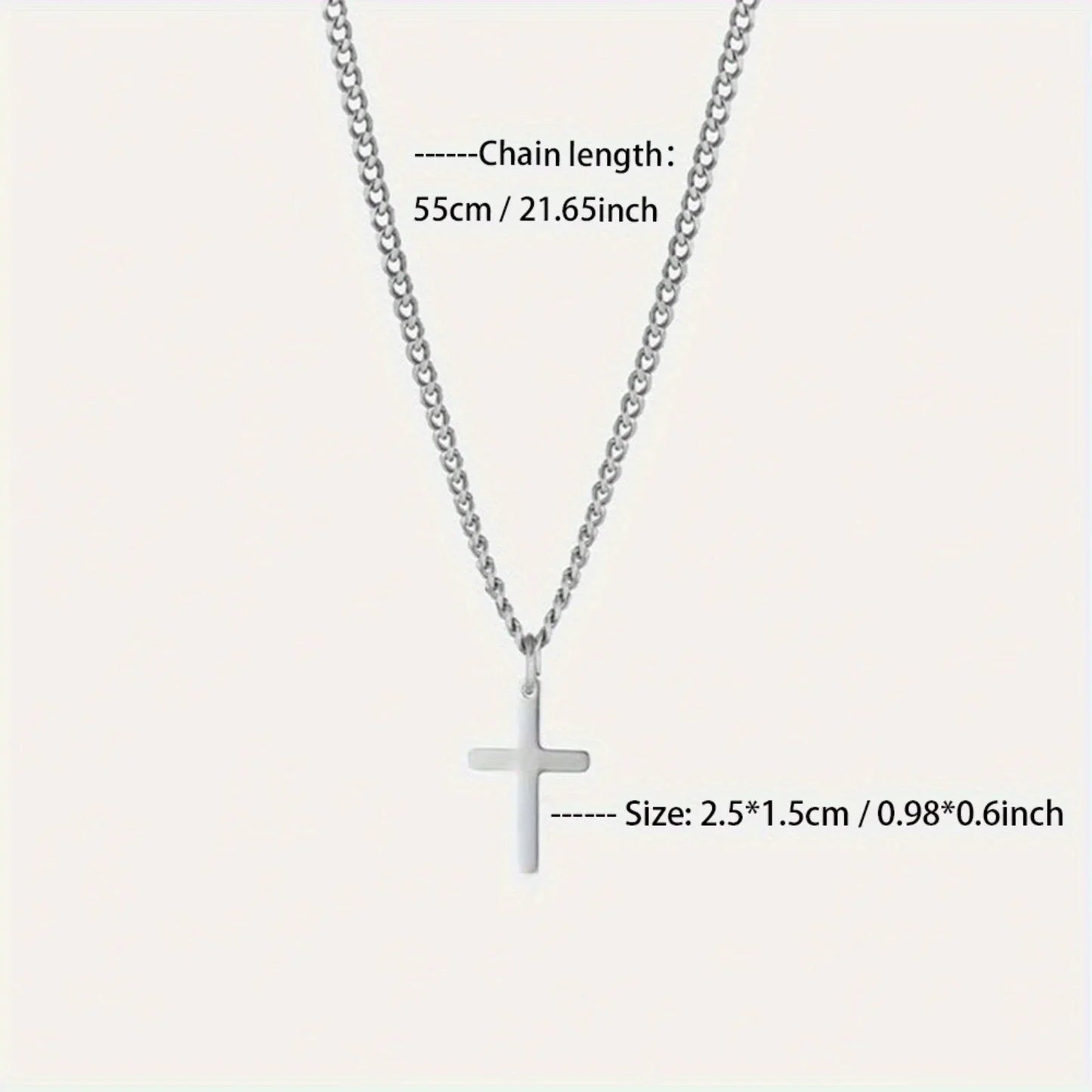 Sleek Cross Pendant Necklace for Him