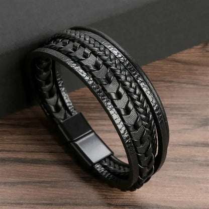 Stylish Men's Multi-Layer Leather Bracelet