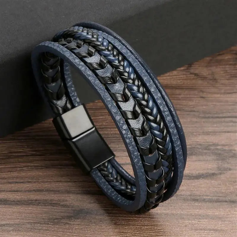Stylish Men's Multi-Layer Leather Bracelet