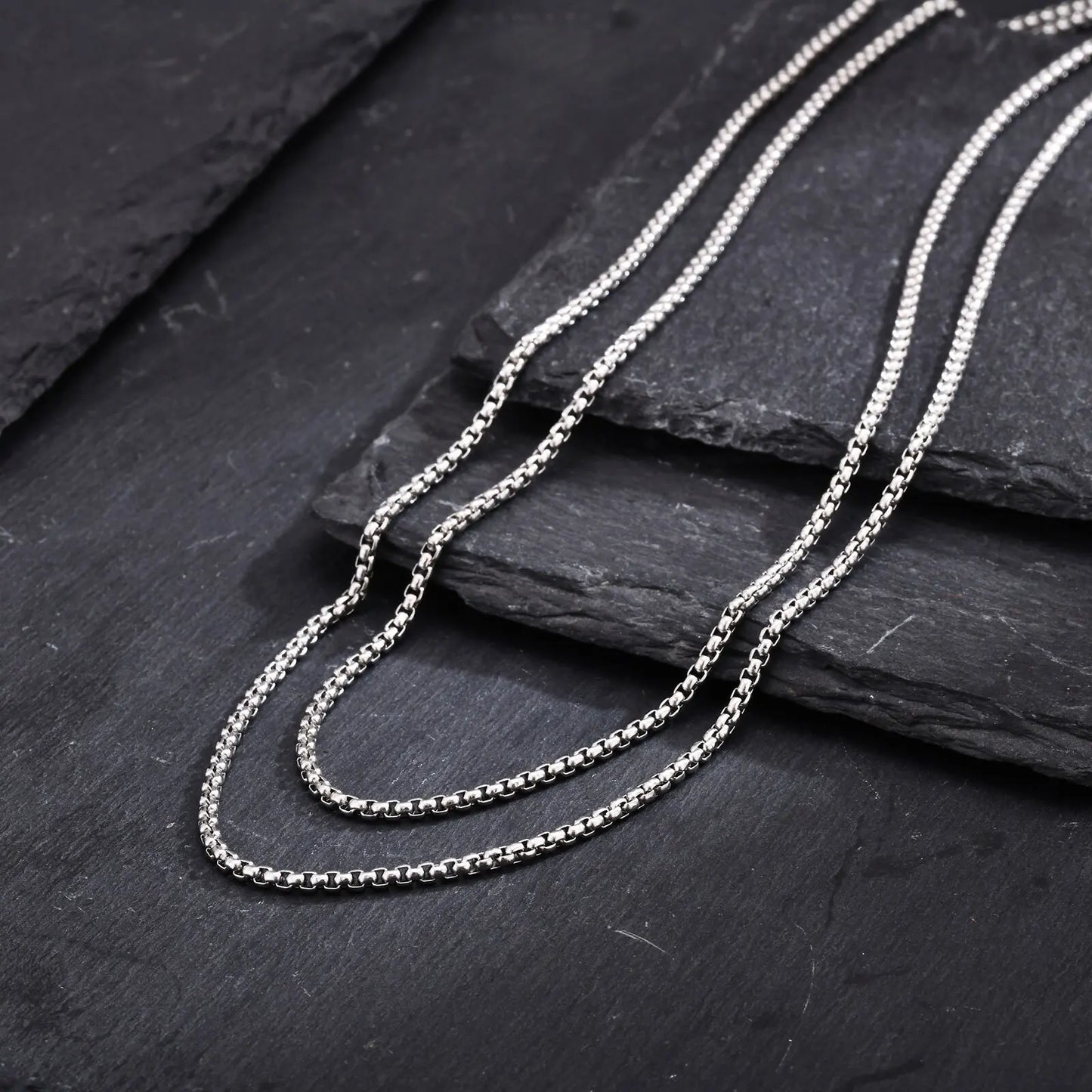 Dual-Layer Square Link Necklaces